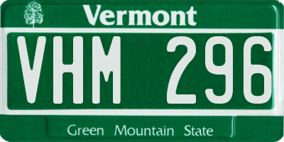 VT license plate VHM296