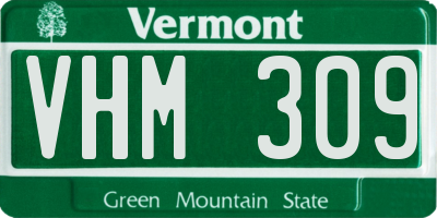 VT license plate VHM309