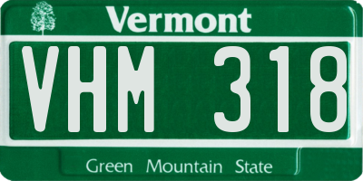 VT license plate VHM318
