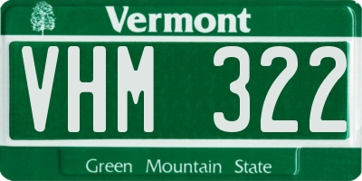 VT license plate VHM322