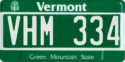 VT license plate VHM334