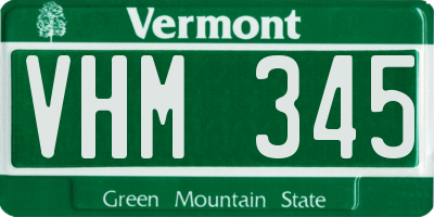 VT license plate VHM345