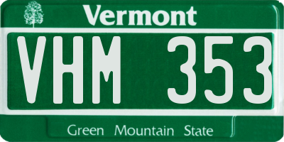 VT license plate VHM353