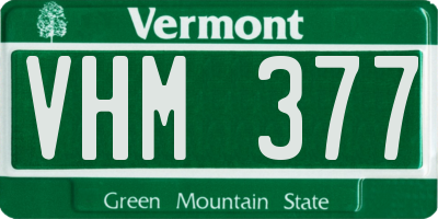 VT license plate VHM377