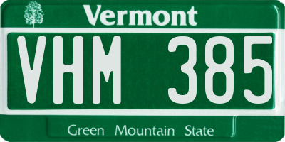 VT license plate VHM385