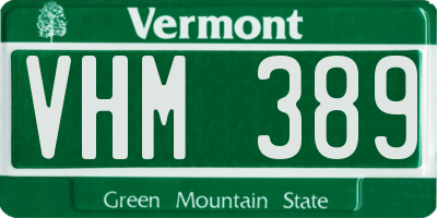 VT license plate VHM389