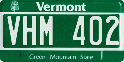 VT license plate VHM402