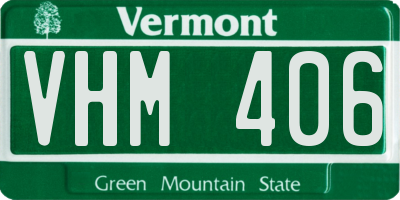 VT license plate VHM406
