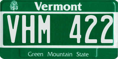 VT license plate VHM422