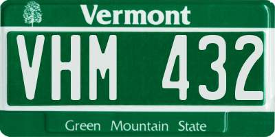 VT license plate VHM432