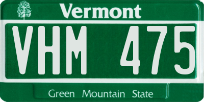 VT license plate VHM475