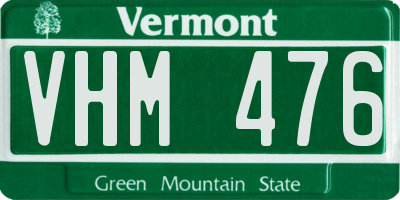 VT license plate VHM476