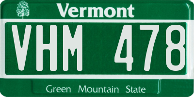 VT license plate VHM478
