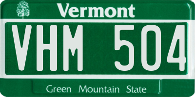VT license plate VHM504
