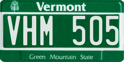 VT license plate VHM505