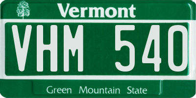 VT license plate VHM540