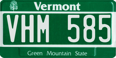VT license plate VHM585