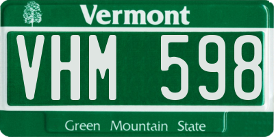 VT license plate VHM598