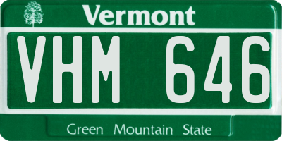 VT license plate VHM646