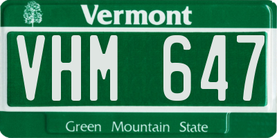 VT license plate VHM647