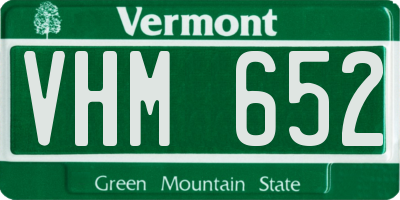 VT license plate VHM652