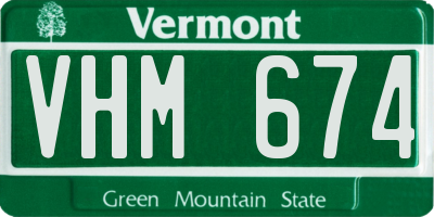 VT license plate VHM674