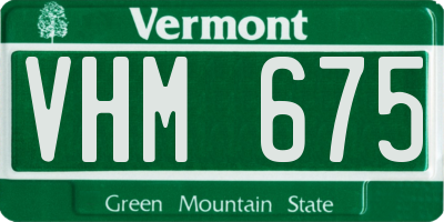 VT license plate VHM675