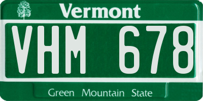 VT license plate VHM678