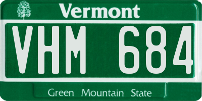 VT license plate VHM684