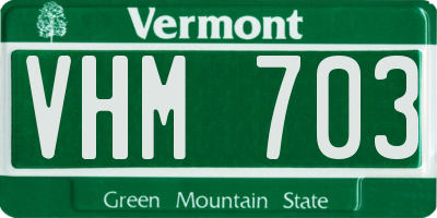 VT license plate VHM703