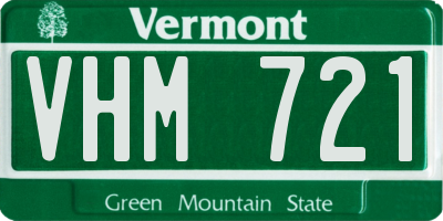 VT license plate VHM721
