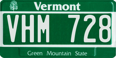VT license plate VHM728