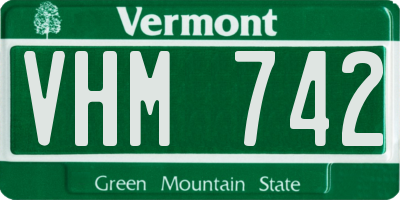 VT license plate VHM742