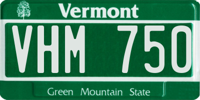 VT license plate VHM750