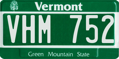 VT license plate VHM752
