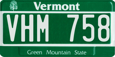 VT license plate VHM758
