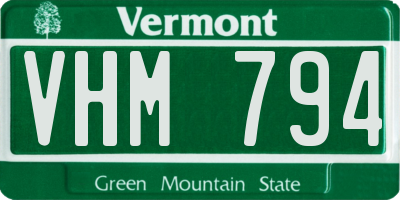 VT license plate VHM794
