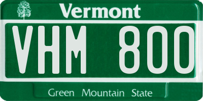VT license plate VHM800
