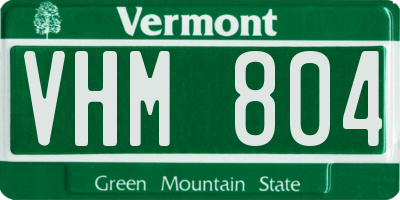 VT license plate VHM804