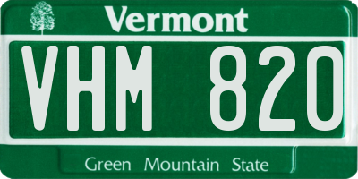 VT license plate VHM820