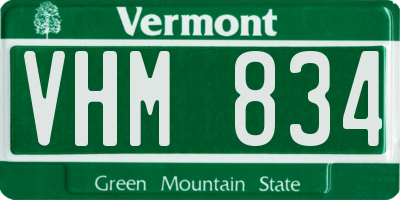 VT license plate VHM834