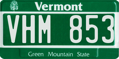 VT license plate VHM853