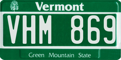 VT license plate VHM869
