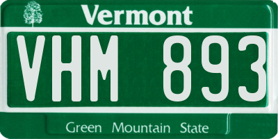 VT license plate VHM893