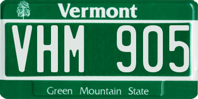 VT license plate VHM905
