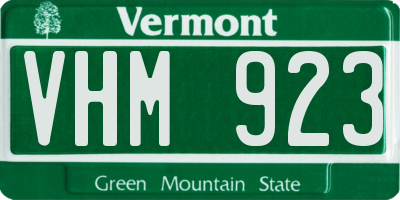 VT license plate VHM923