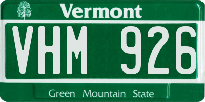 VT license plate VHM926