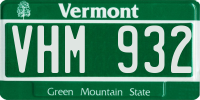 VT license plate VHM932