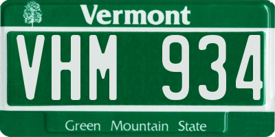 VT license plate VHM934