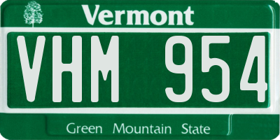 VT license plate VHM954